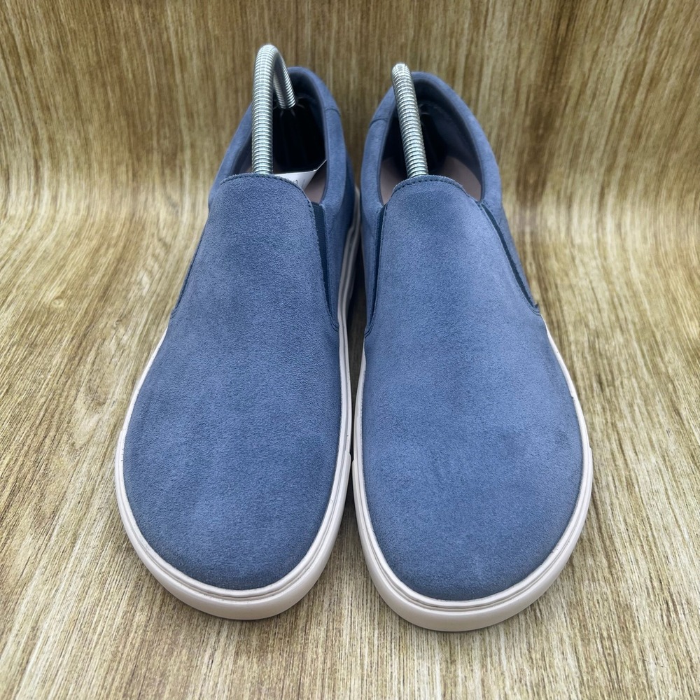 Birkenstock Oswego Slip On Sneaker Women's Size 10 Blue Suede Cork Footbed NEW - Picture 2 of 10